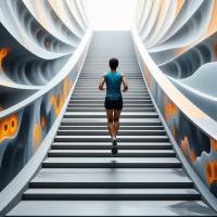 Courir un 10 km dans un escalier de pensée